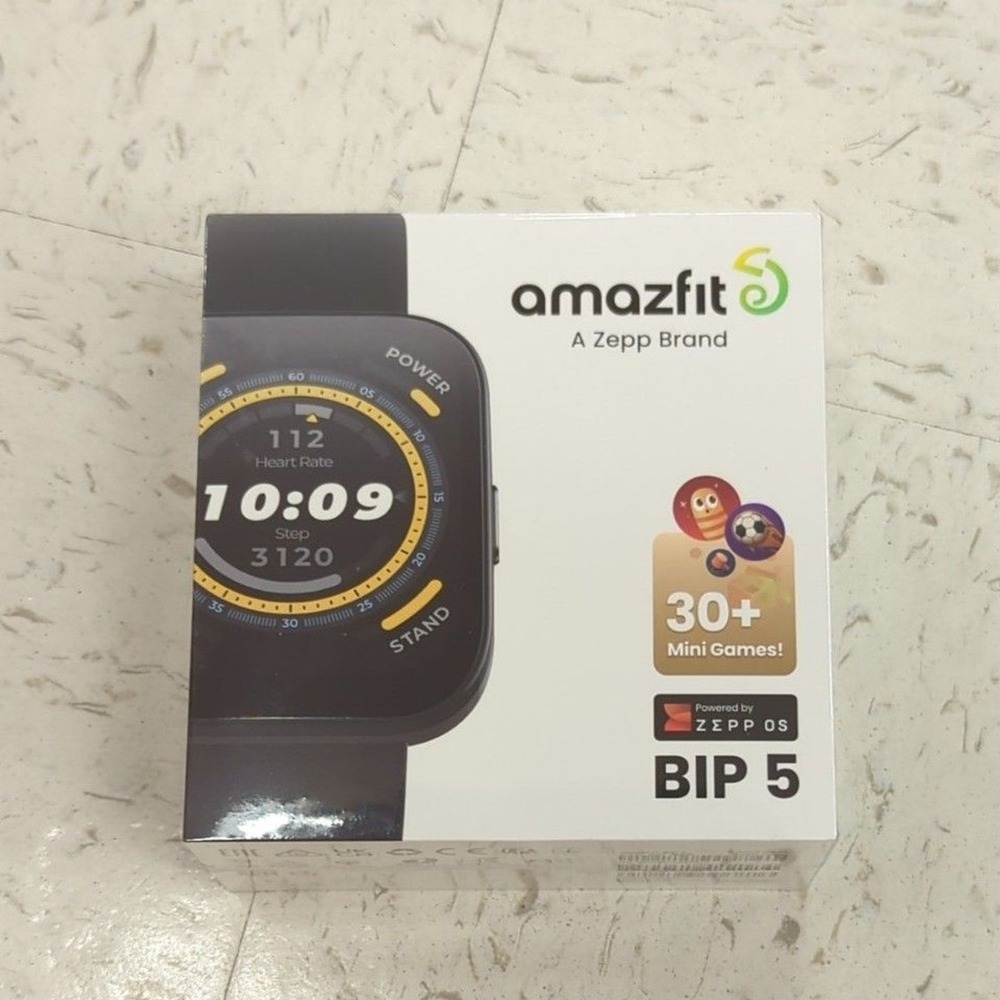 New Sealed Amazfit Bip 5 Smmartwatch 46mm Black Alexa GPS‎ Fitness Tracker Zepp